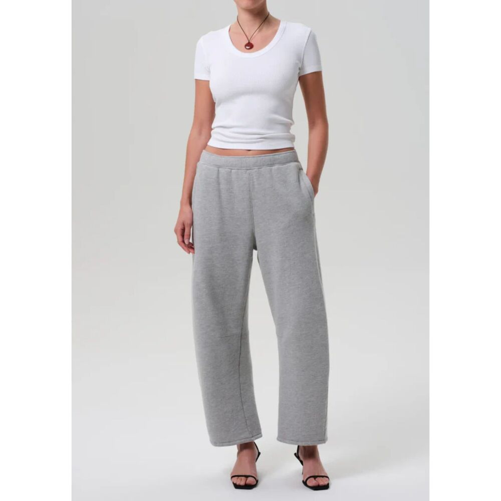 Citizens of Humanity Miro Sweatpants Cozy Wide Leg Heather Gray Large Flawed